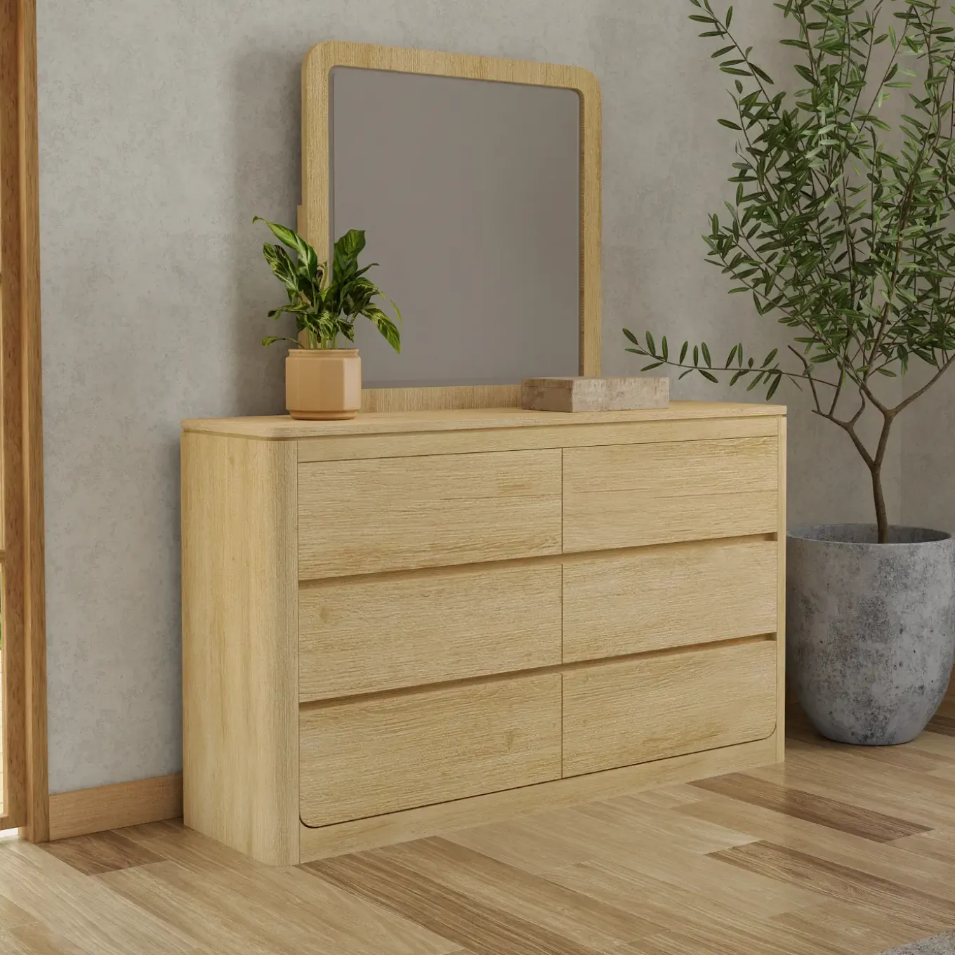Aiden King Bed, Dresser, Mirror, Night Stand