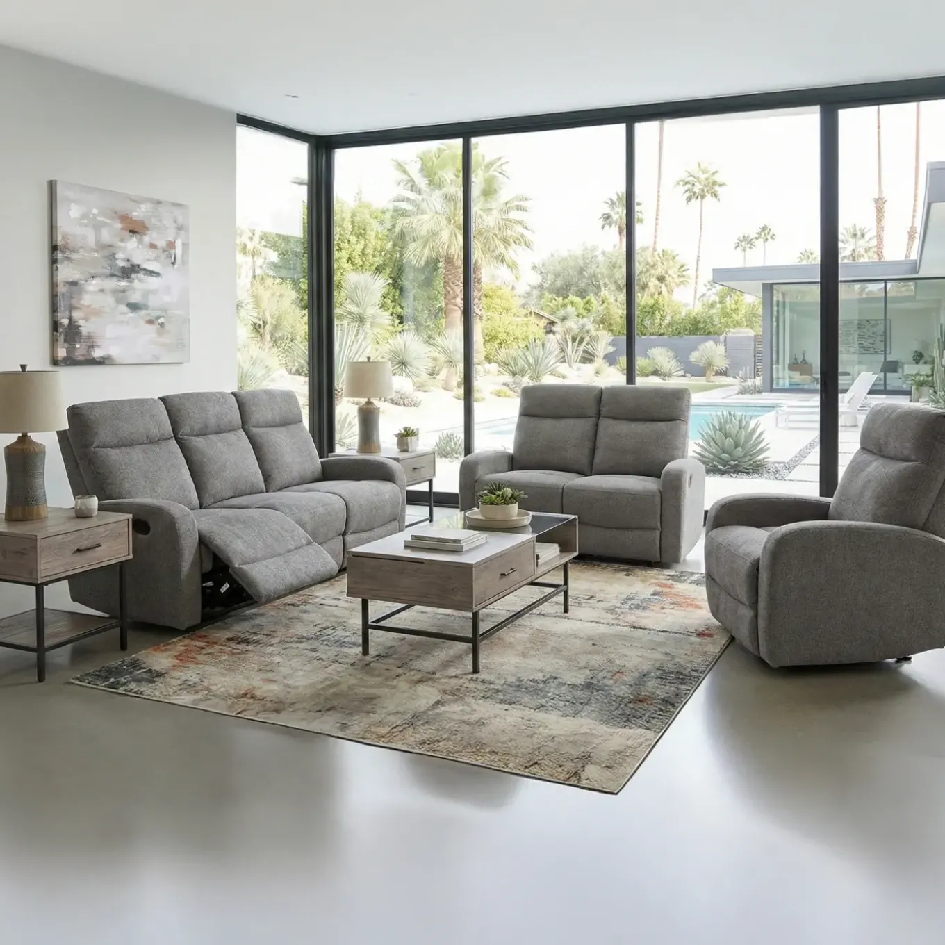 Archer Charcoal Reclining Living Room Set-Special Buy!