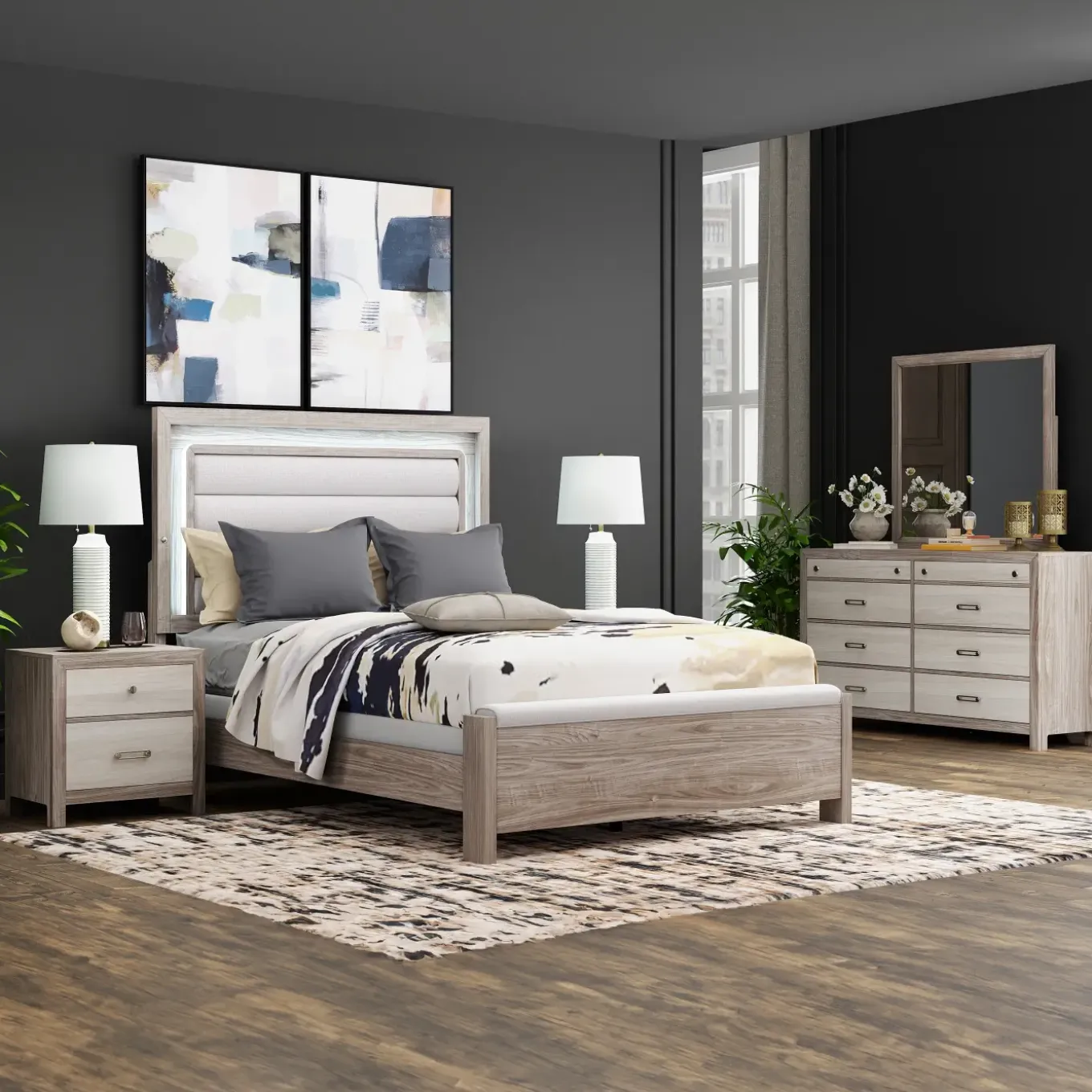 Avery Bedroom Set with LED Lighting
