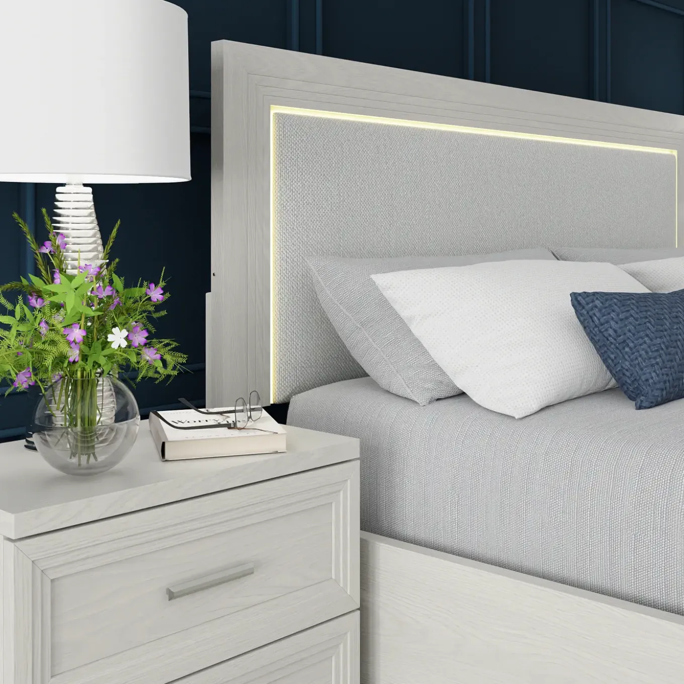 Burbank California King Storage Bed With LED Lights