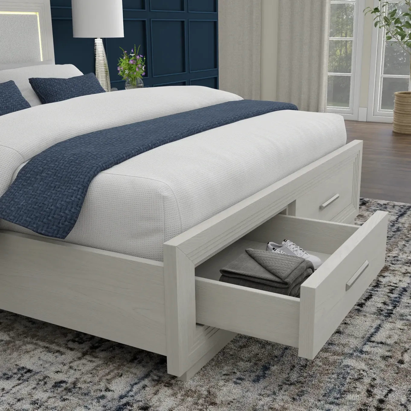 Burbank California King Storage Bed With LED Lights