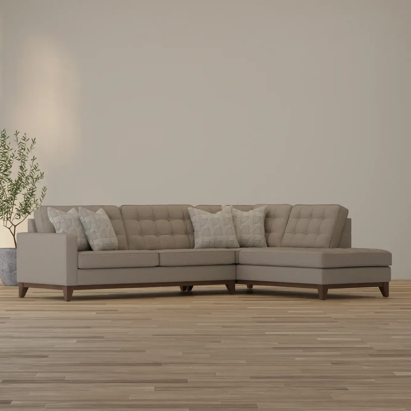 Calvin 2pc Sectional with RAF Chaise