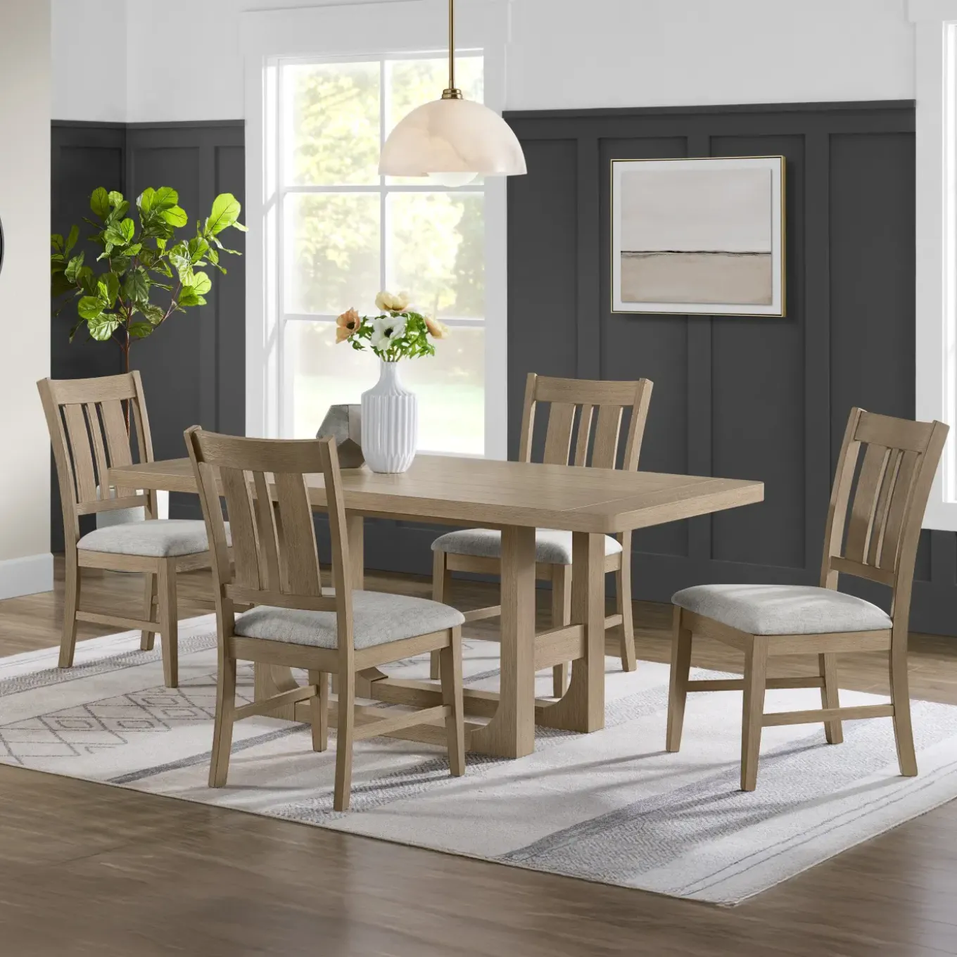 Clemson 5pc Dining Set: Table & 4 Side chairs