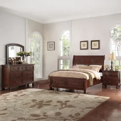Cortland California King Sleigh Storage Bed, Dresser, Mirror, Nightstand