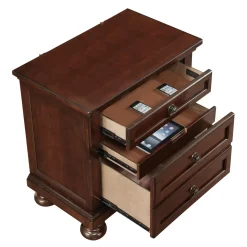 Cortland Cherry Bedroom Set Queen Sleigh Bed, Dresser, Mirror & Nightstand