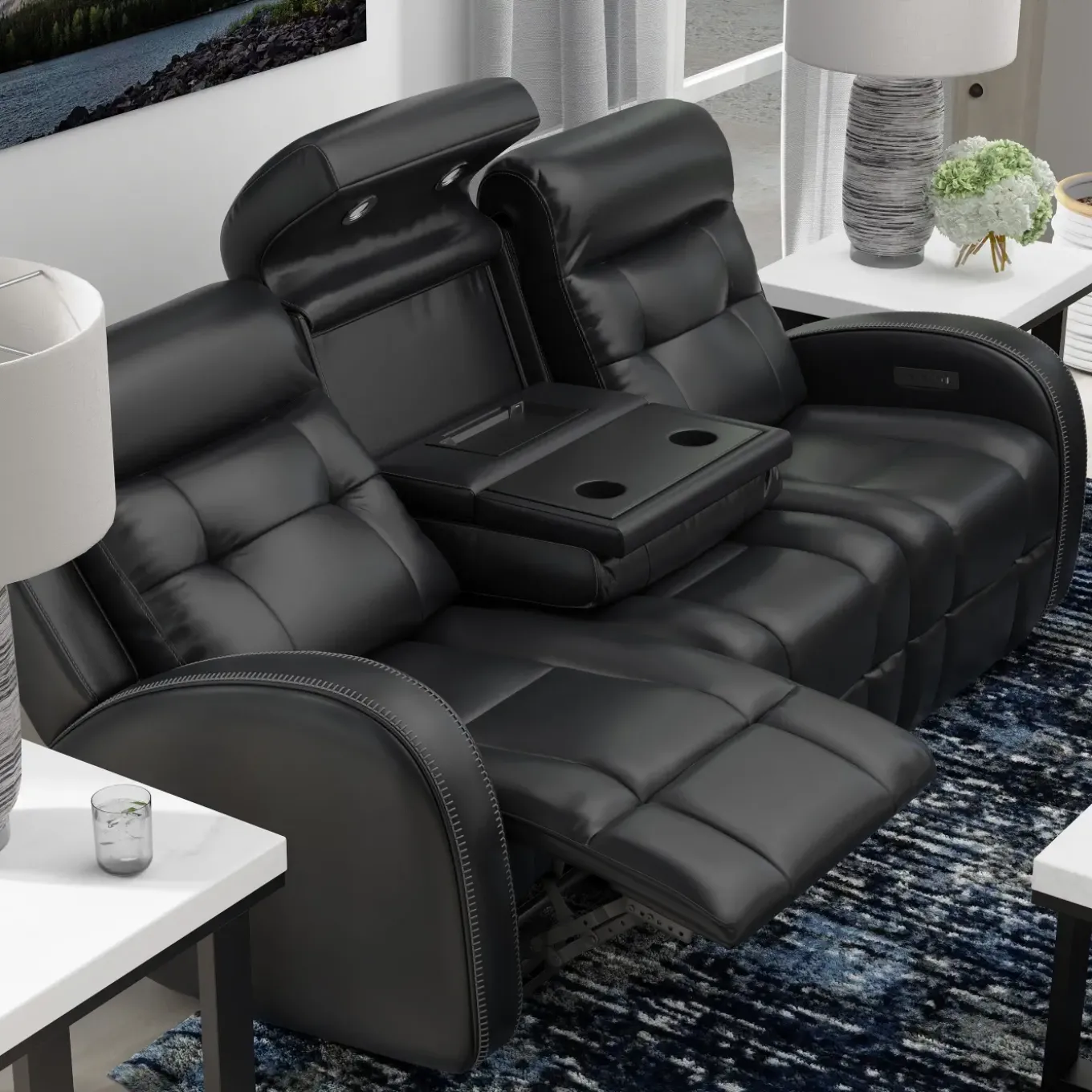 Cosmo Black Reclining Living Room Set
