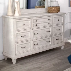 East Bay California King Panel Bed, Dresser, Mirror, Nightstand