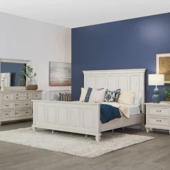 East Bay Eastern King Panel Bed, Dresser, Mirror, Nightstand