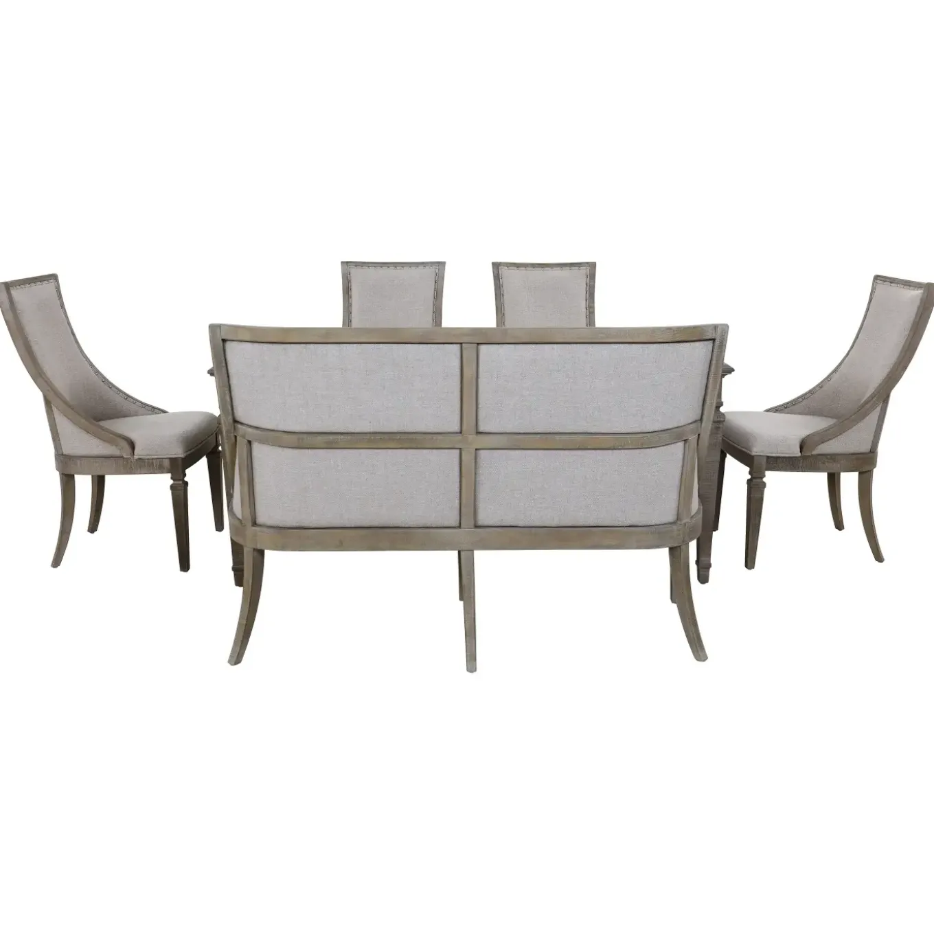 East Bay Extendable Table, 4 Arm Chairs & Bench With Back