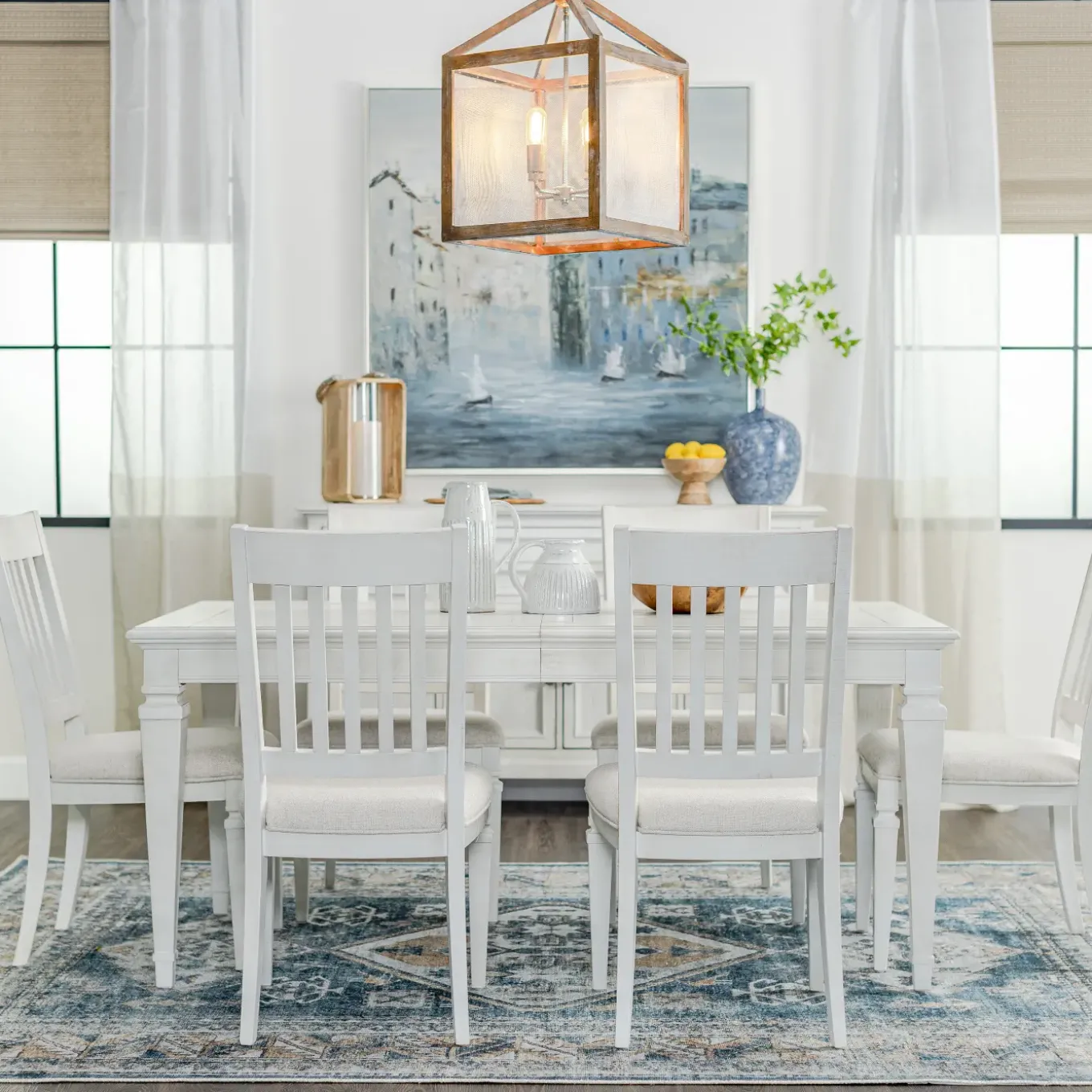 East Bay 5pc Dining Set: Extendable Table & 6 Side Chairs