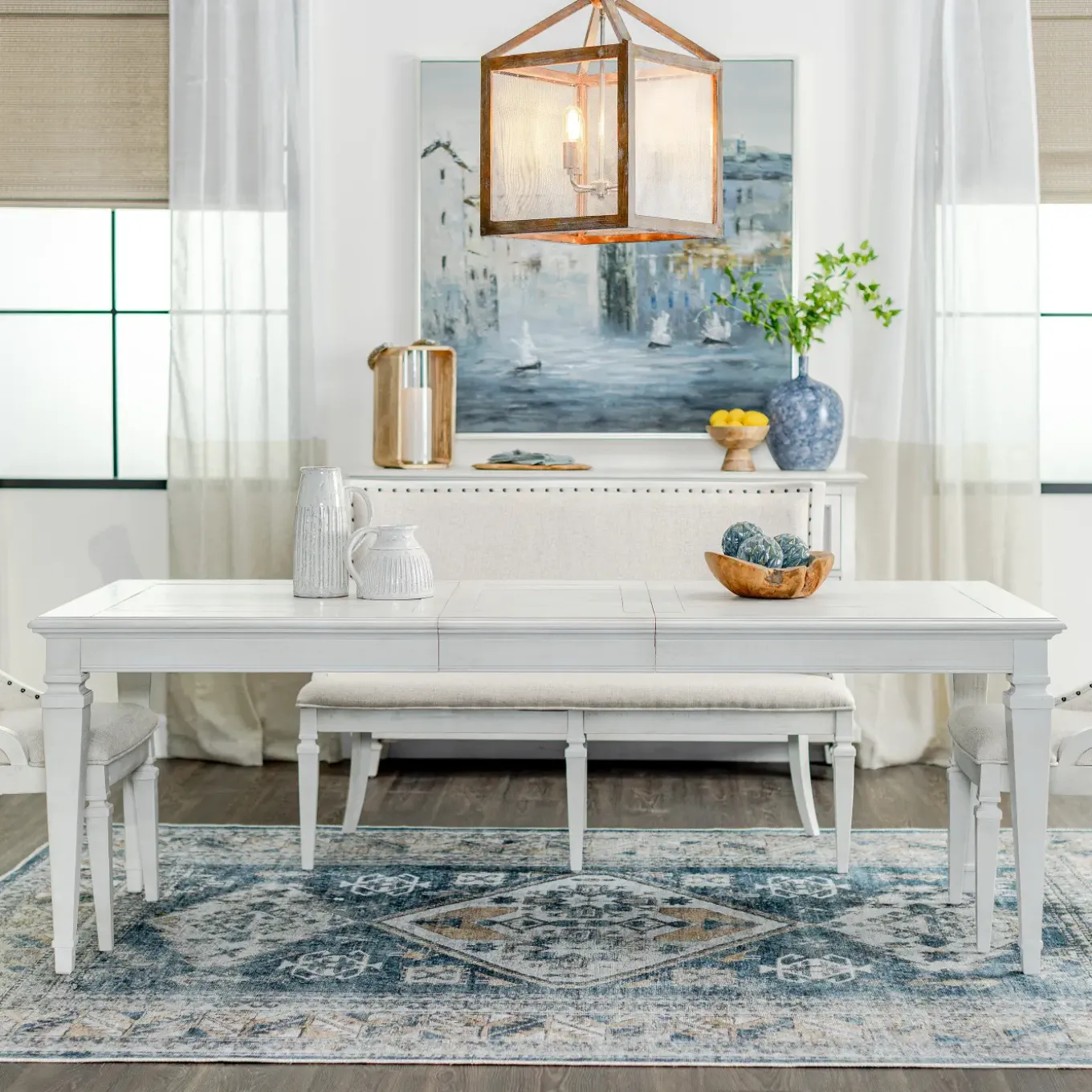East Bay 5pc Dining Set: Extendable Table & 6 Side Chairs