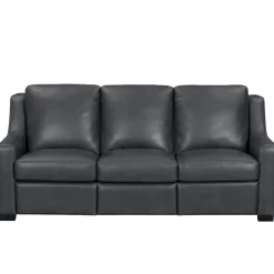 Fulton Leather Living Room Set Power Sofa & Power Loveseat