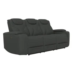 Jet Charcoal Leather Motion Sofa & Loveseat Set