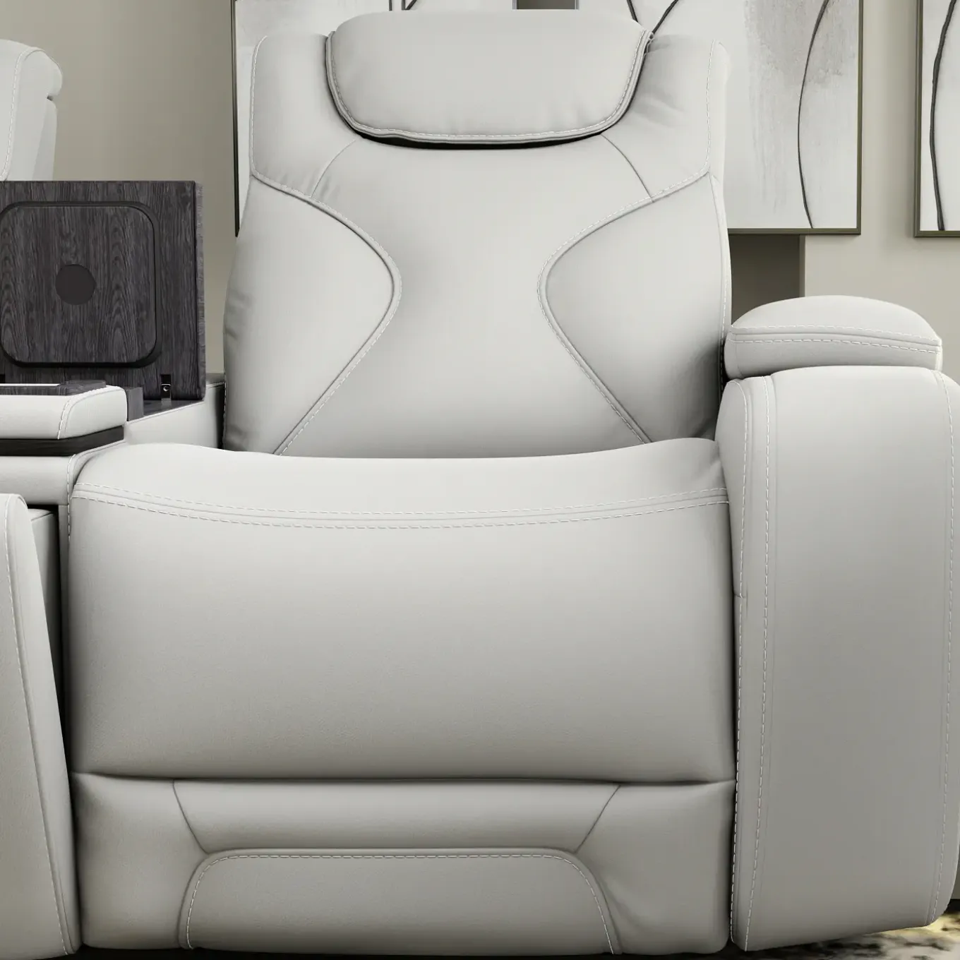 Jet White Leather Motion Sofa & Loveseat Set