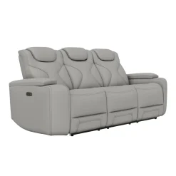 Jet White Leather Motion Sofa & Loveseat Set