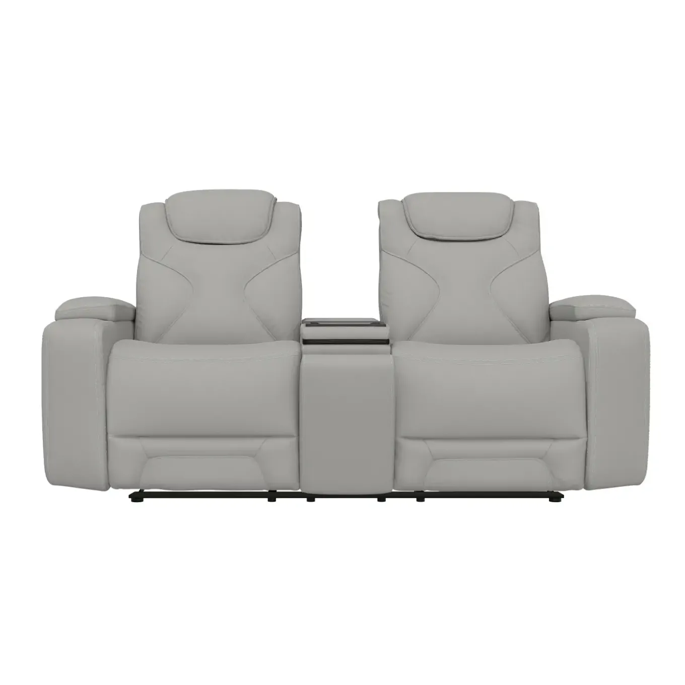 Jet White Leather Motion Sofa & Loveseat Set