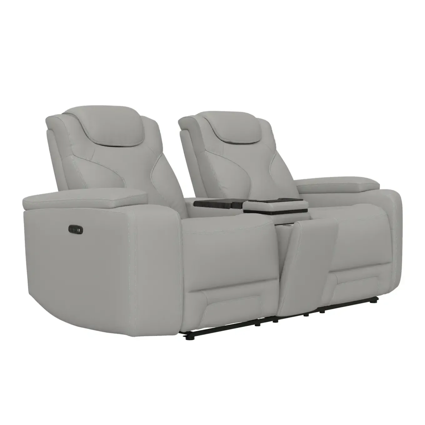 Jet White Leather Motion Sofa & Loveseat Set