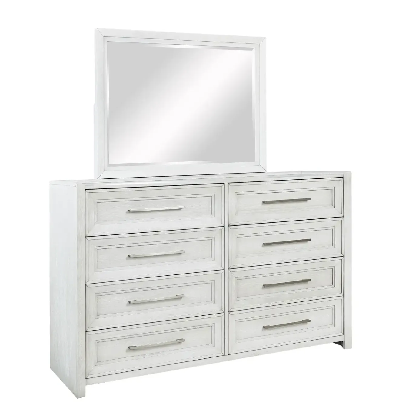 Laurel California King Bench Storage Bed, Dresser, Mirror & Nightstand