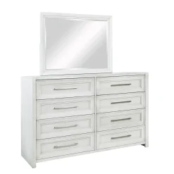 Laurel California King Panel Bed, Dresser, Mirror & Nightstand
