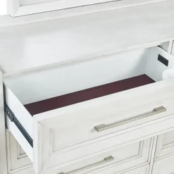 Laurel California King Panel Bed, Dresser, Mirror & Nightstand