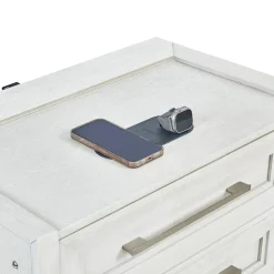 Laurel King Bench Storage Bed, Dresser, Mirror & Nightstand