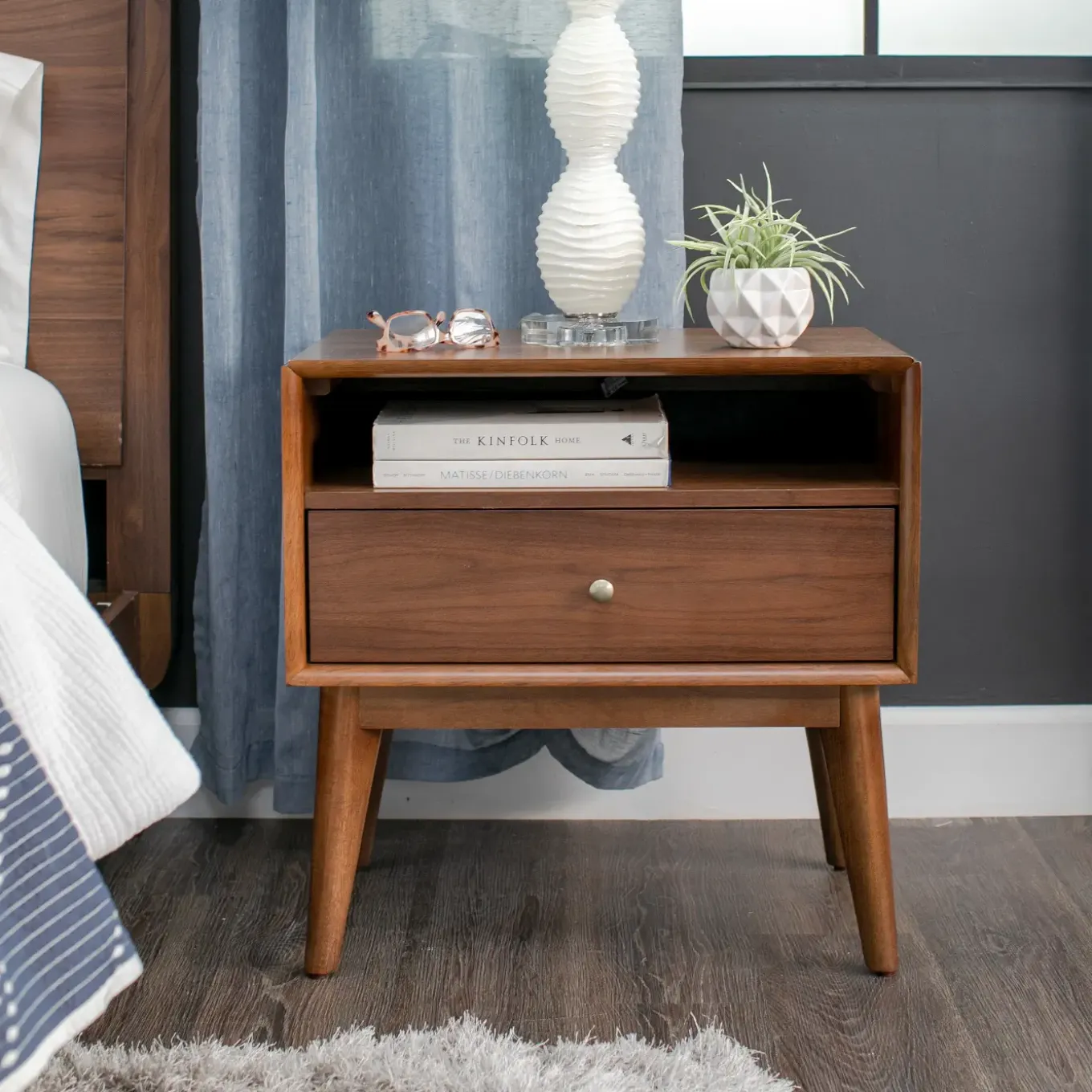 Minetta Eastern King Panel Bed, Dresser, Mirror, Nightstand