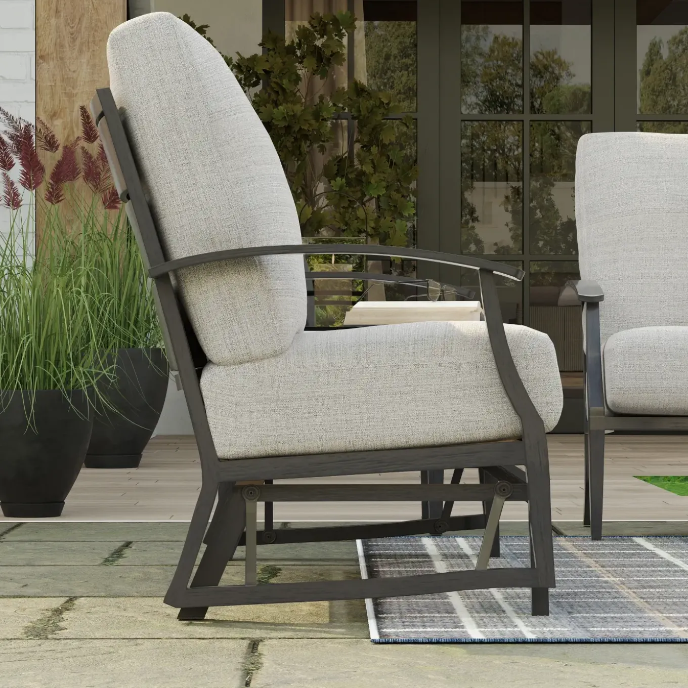 Monterey Outdoor Living Set 2pc Set: Outdoor Sofa & Glider Loveseat