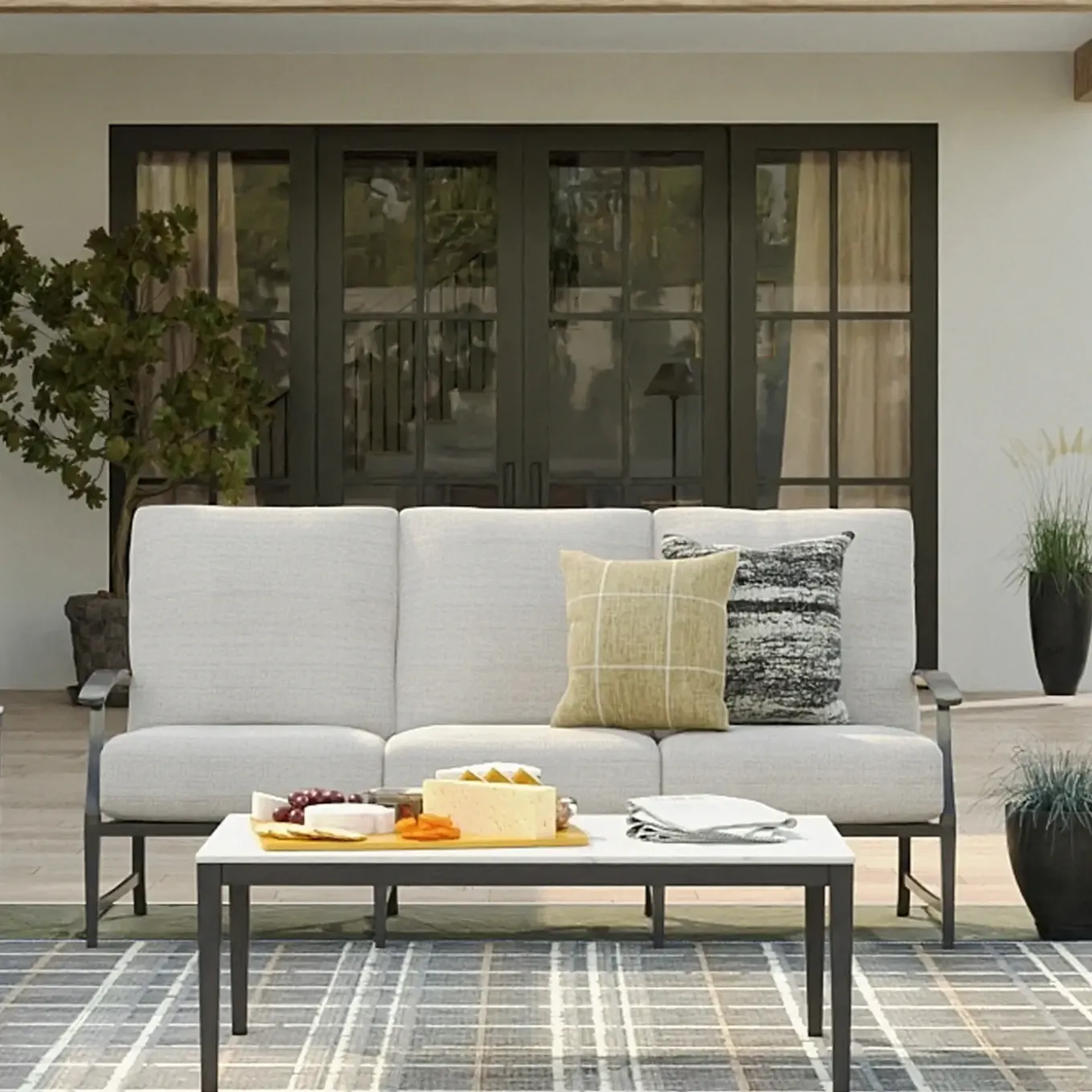 Monterey 2pc Set: Outdoor Sofa & Glider Chair