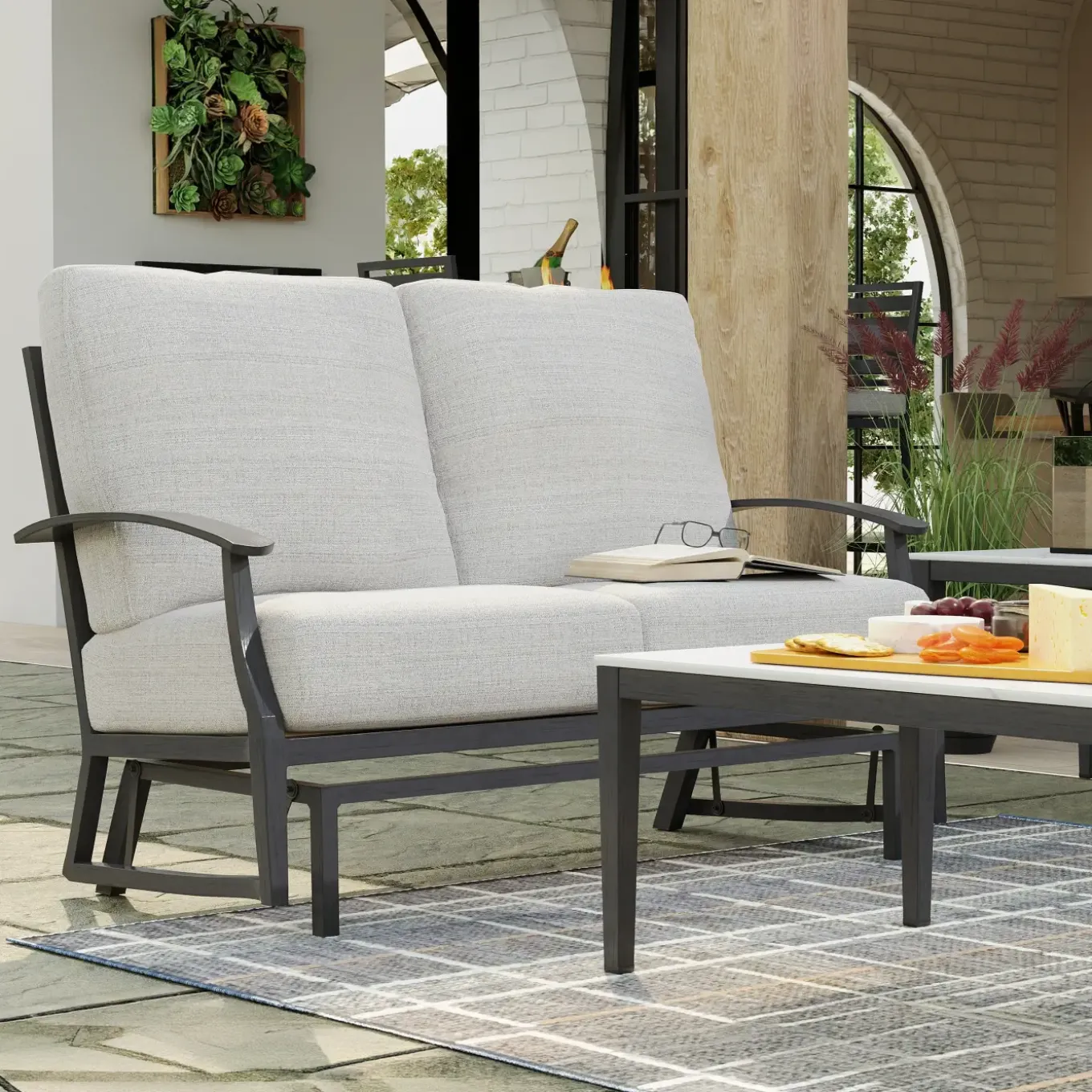 Monterey 3pc Set: Outdoor Sofa, Glider Loveseat & Glider Chair