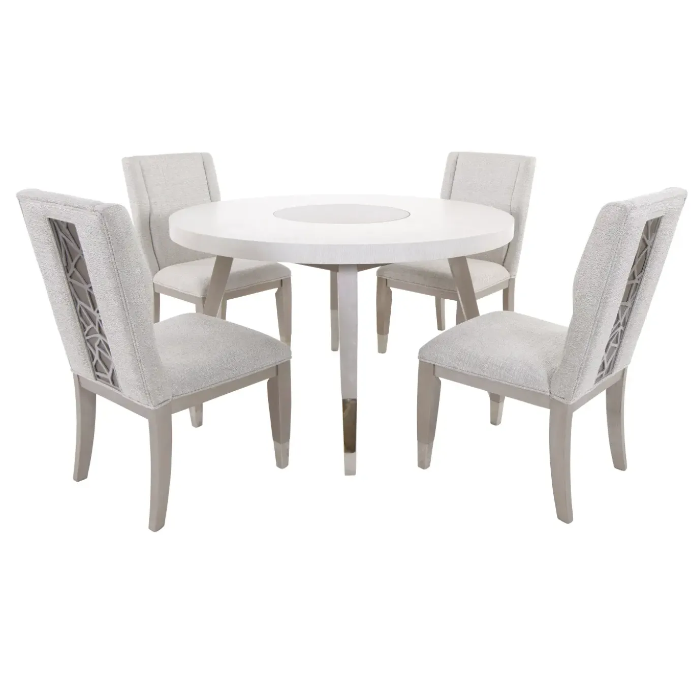 Paramount White Round Dining Set