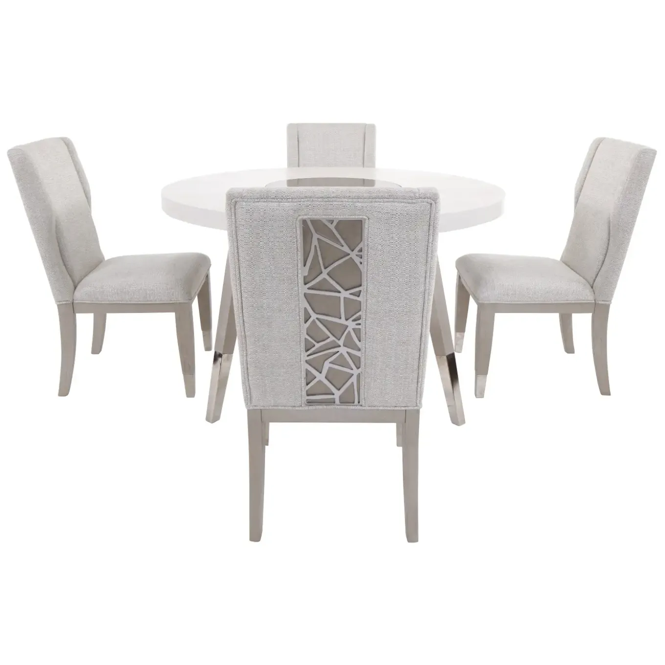 Paramount White Round Dining Set