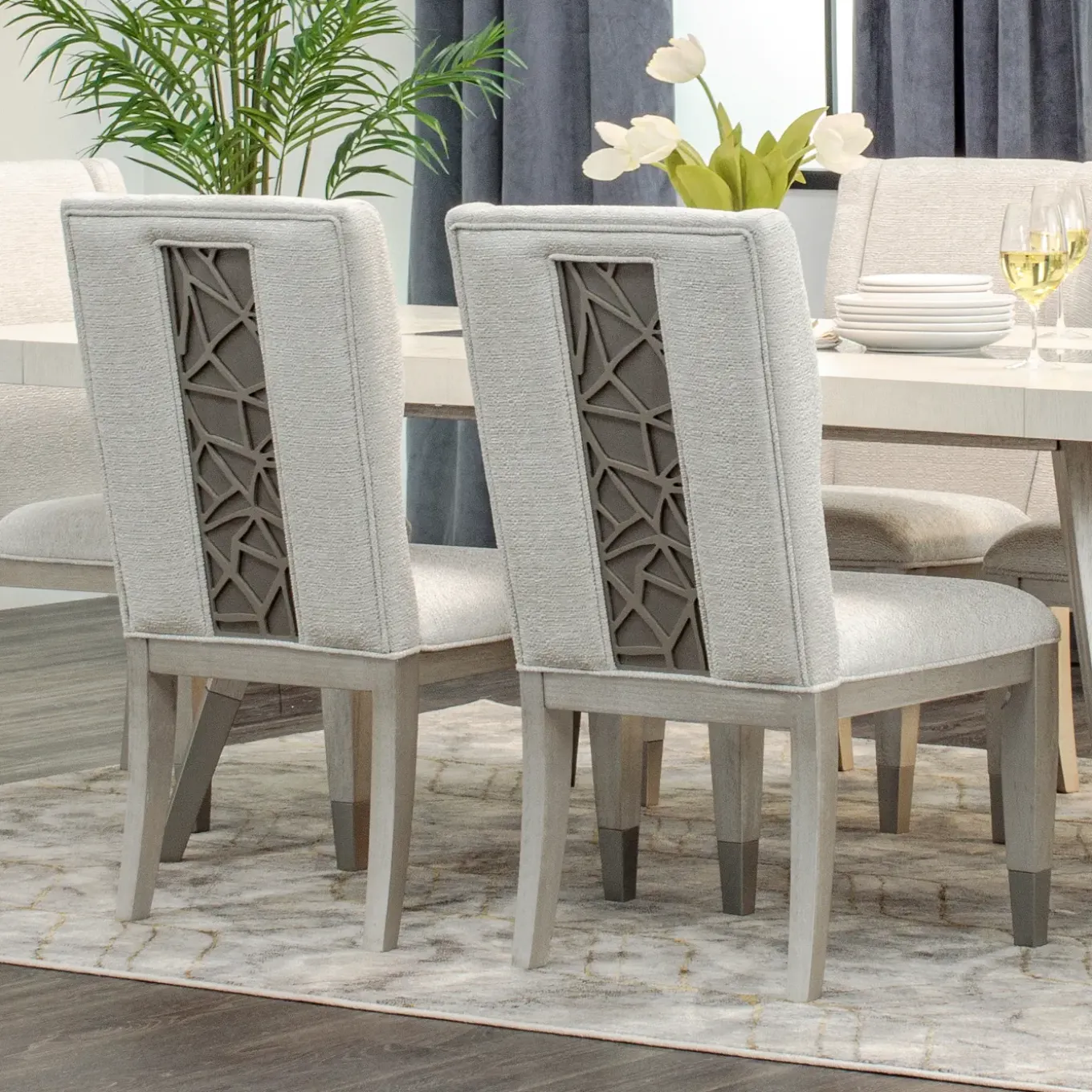 Paramount White Round Dining Set