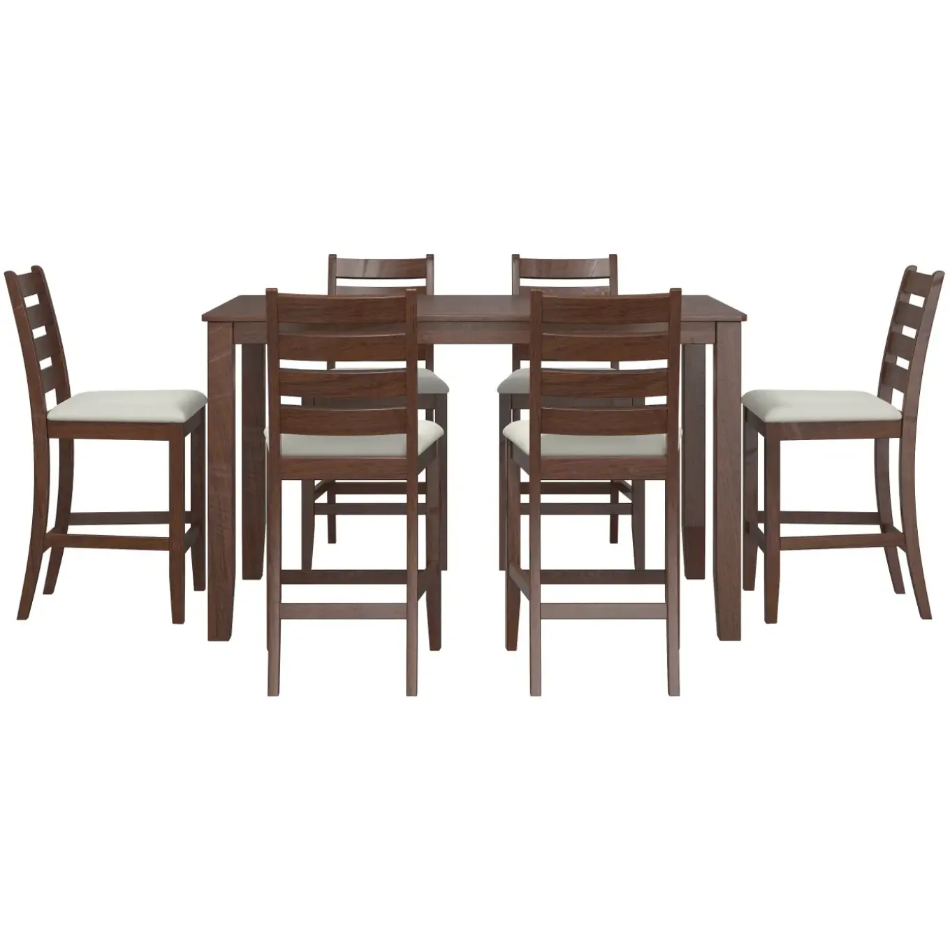 Paseo Counter Height Dining Set-Walnut