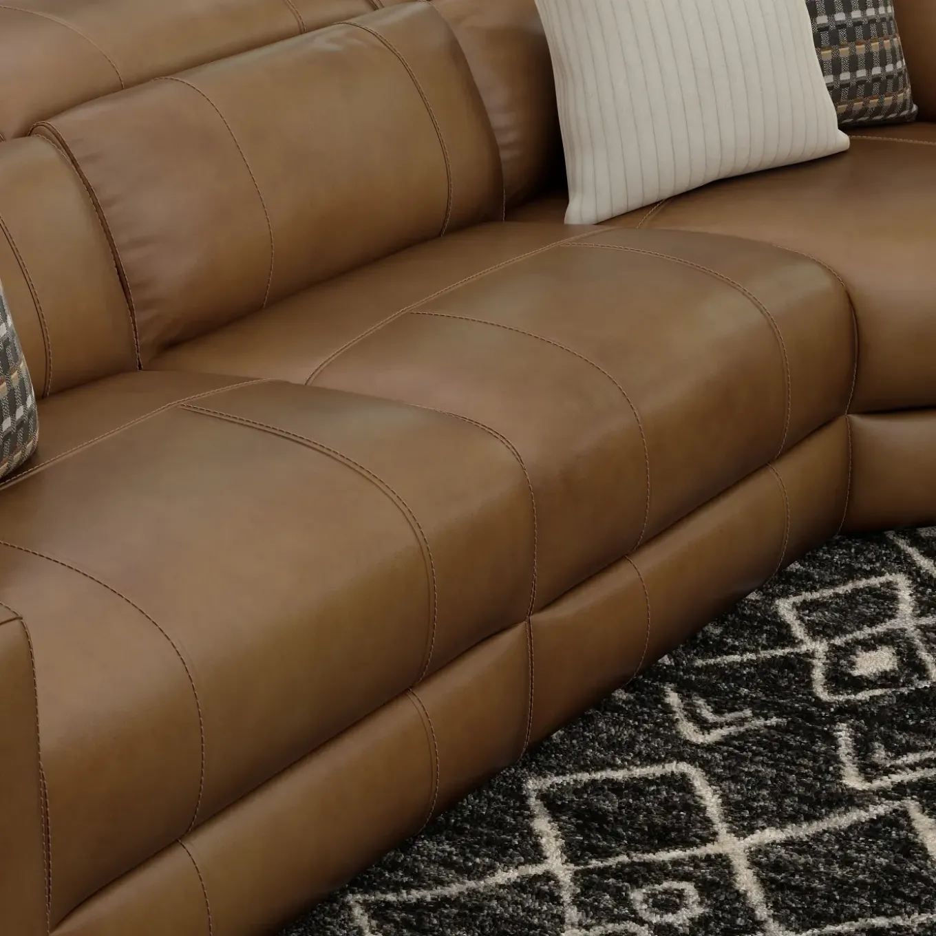 Radiance 5pc Power Leather Sectional