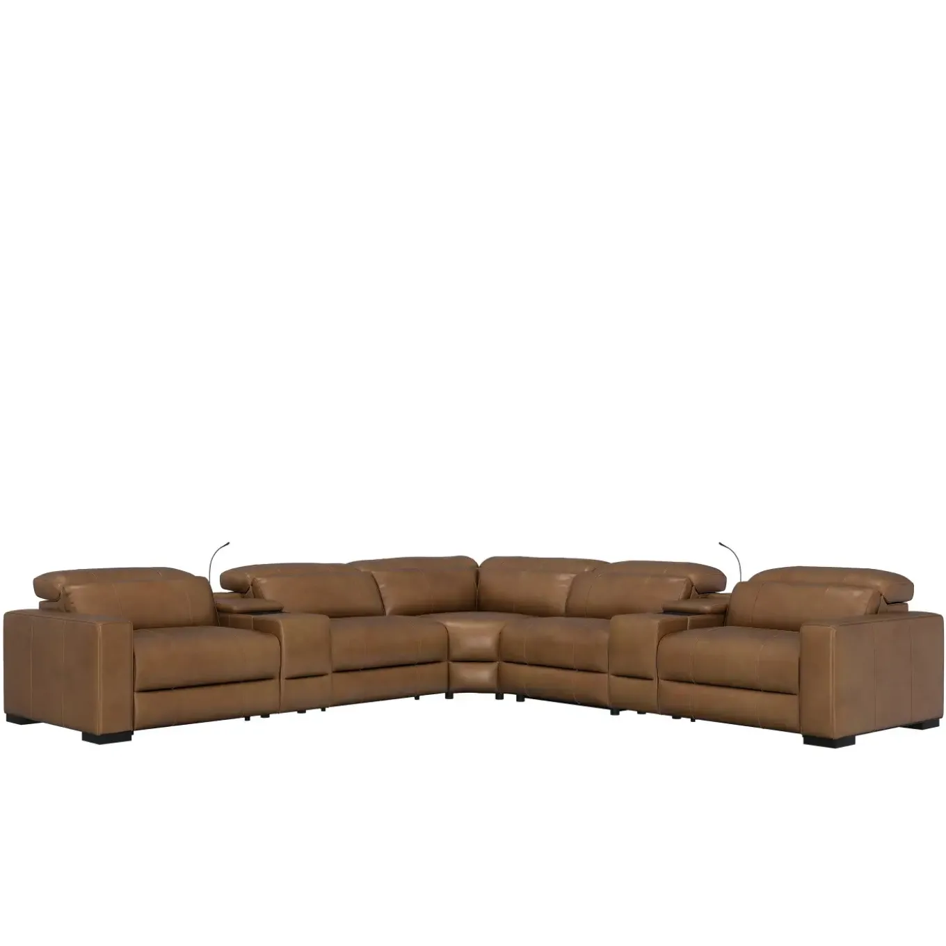 Radiance 7pc Power Leather Sectional