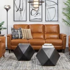 Remy Leather Power Reclining Sofa & Power Reclining Loveseat with Power Headrests