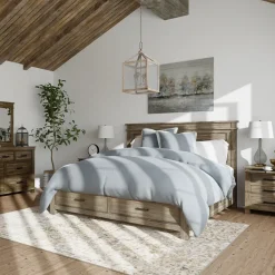 Rivington Eastern King Panel Storage Bed, Dresser, Mirror, Nightstand