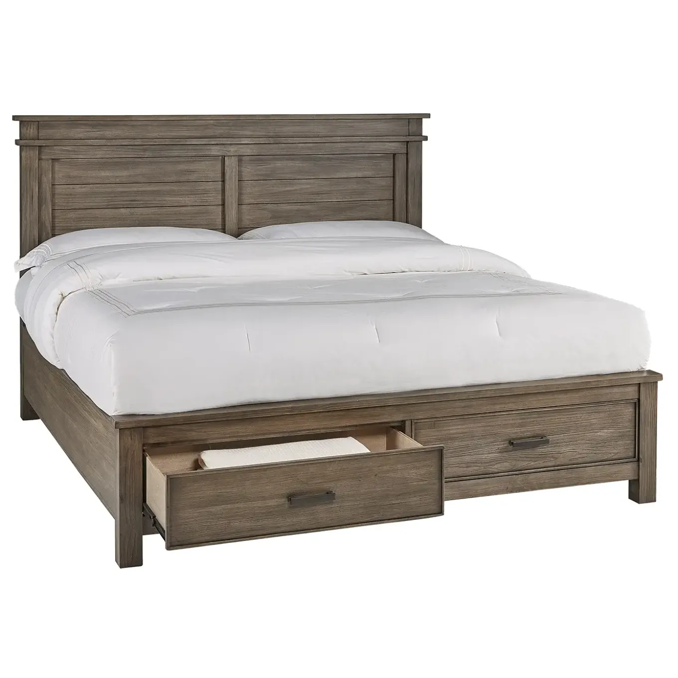 Rivington Eastern King Panel Storage Bed, Dresser, Mirror, Nightstand