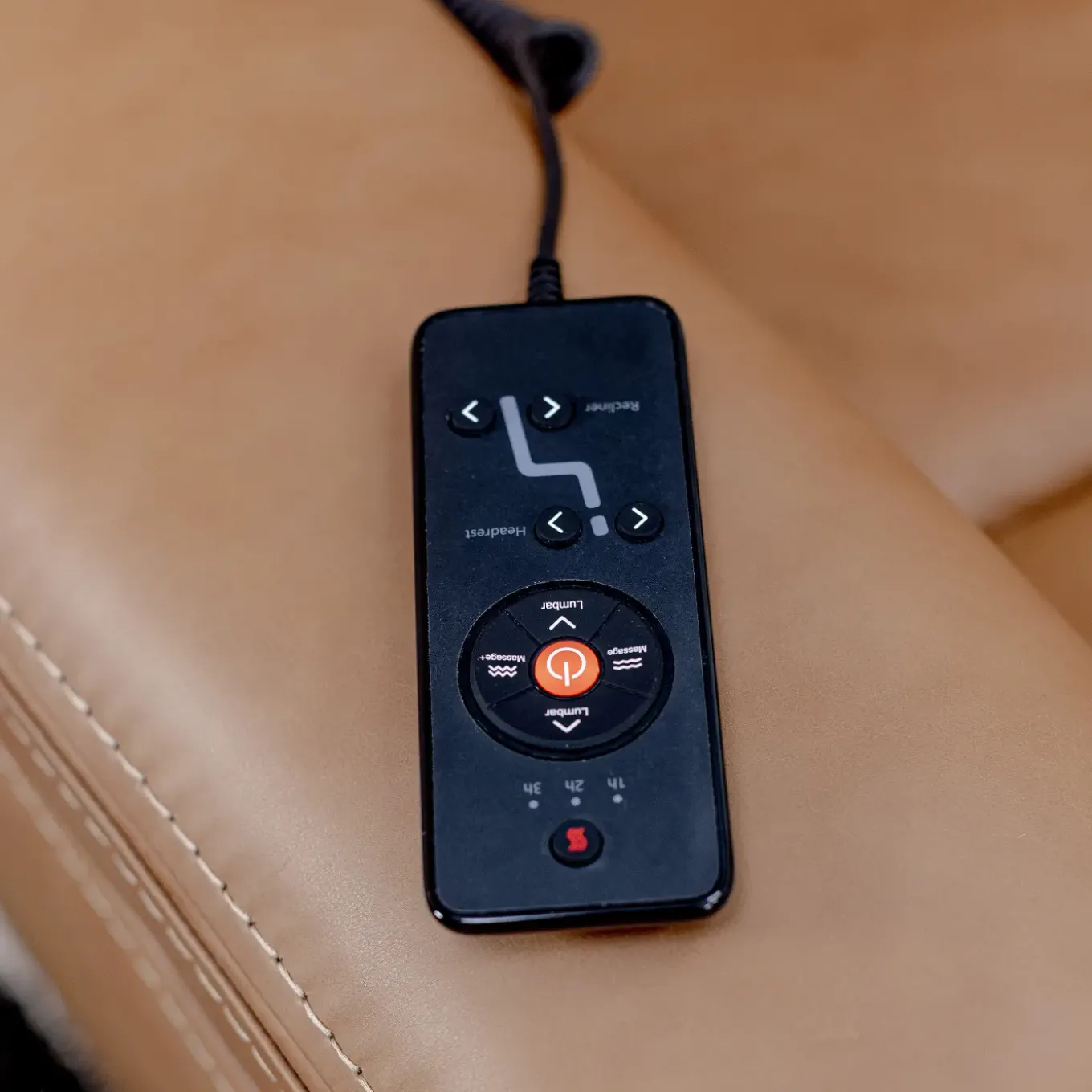 Ryder Leather Power Reclining Loveseat with Heat & Massage