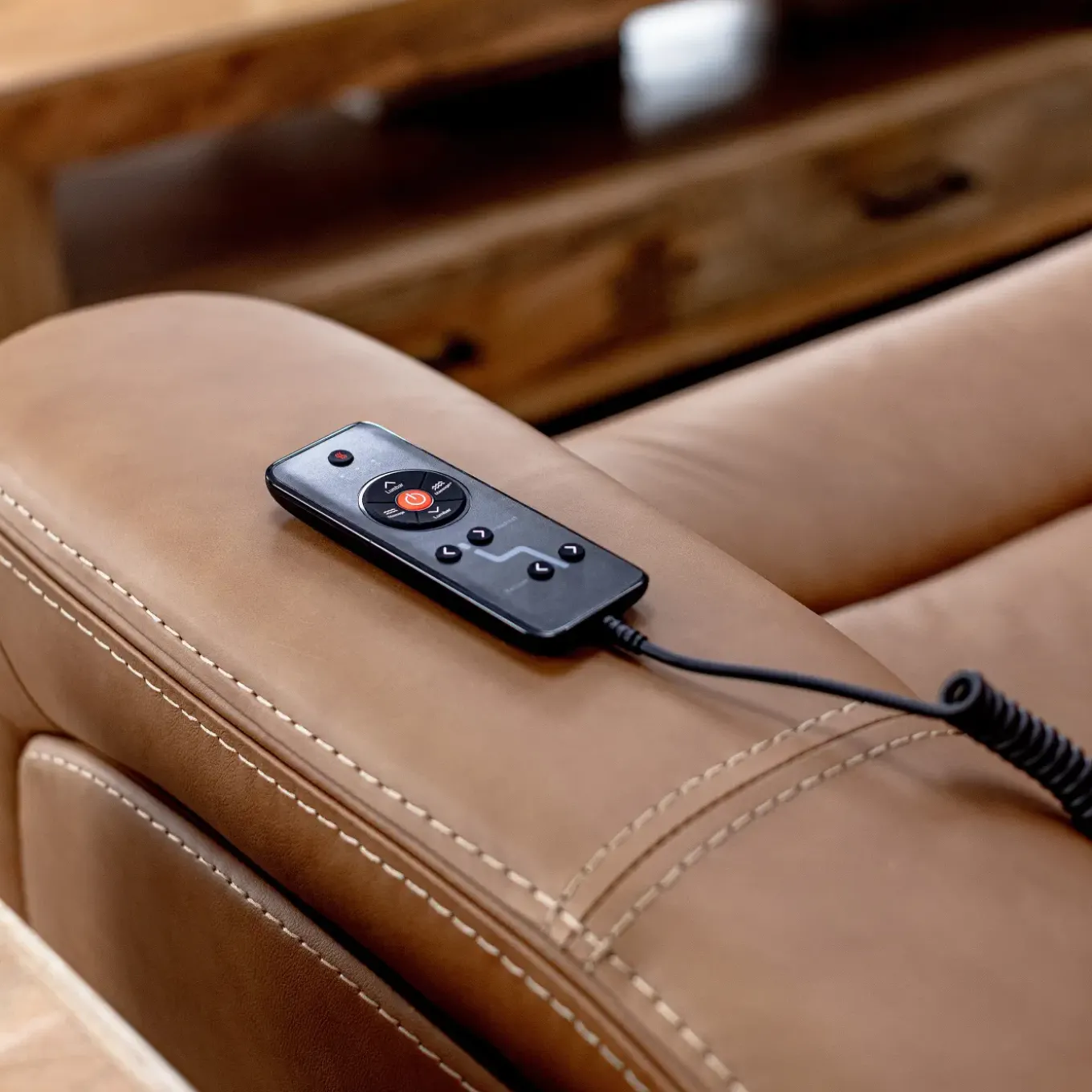 Ryder 5pc Power Leather Sectional with Heat & Massage