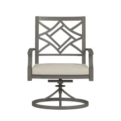 Saint Lucia Outdoor Dining Set-New! 7pc Dining Set: Table, 4 Armchairs & 2 Swivel Armchairs