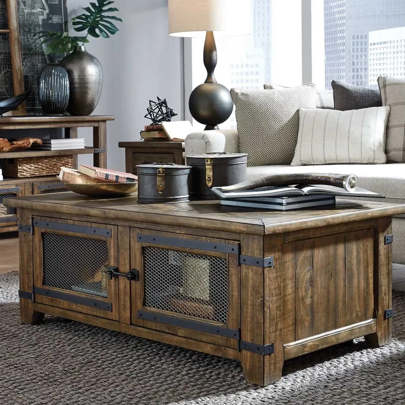 Somerset Lift-Top Storage Cocktail With Casters