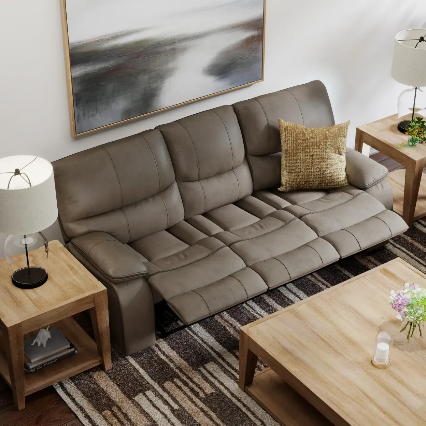 Trilogy Power Reclining Living Room Set-Brown