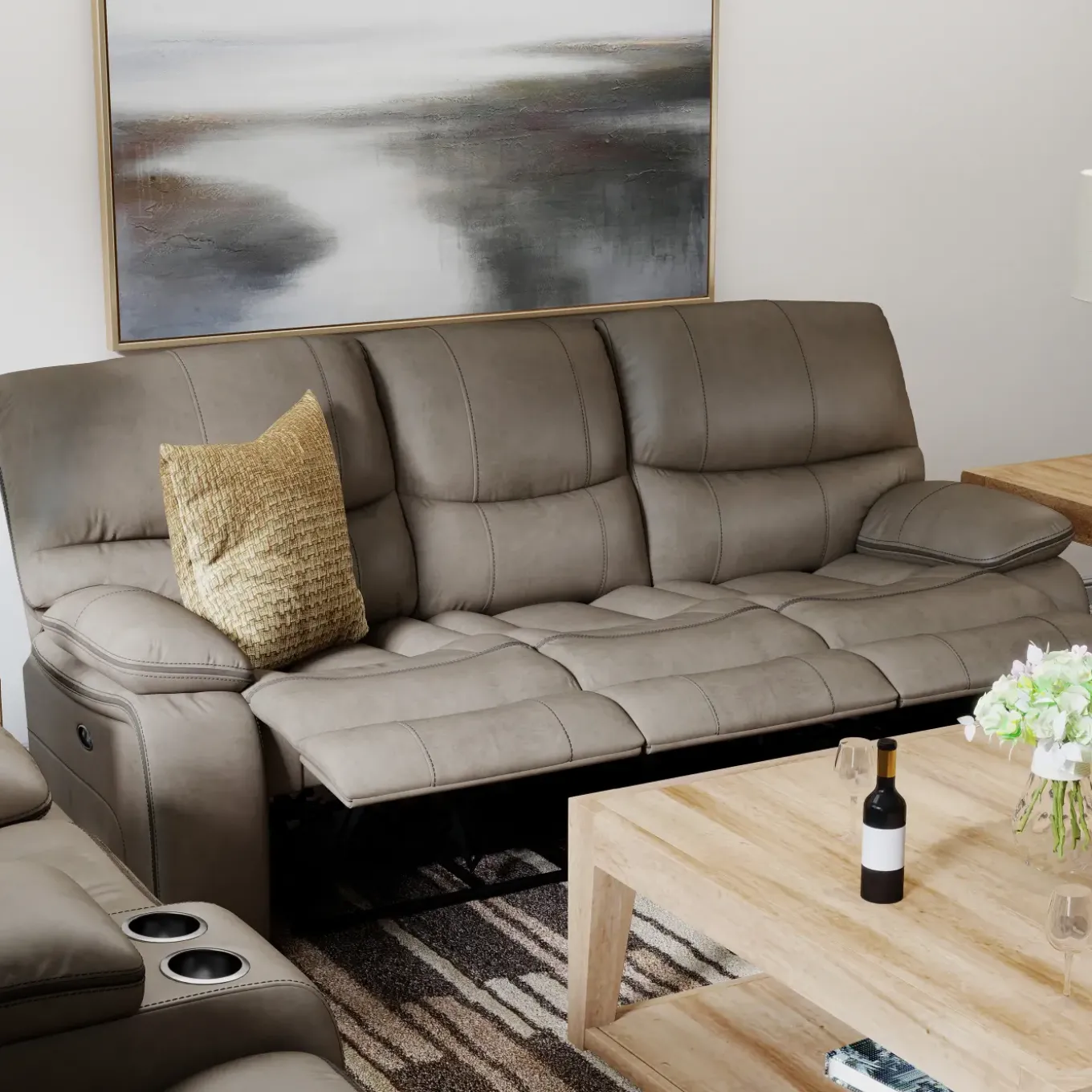 Trilogy Power Reclining Living Room Set-Brown