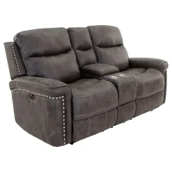 Triplex Power Reclining Console Loveseat