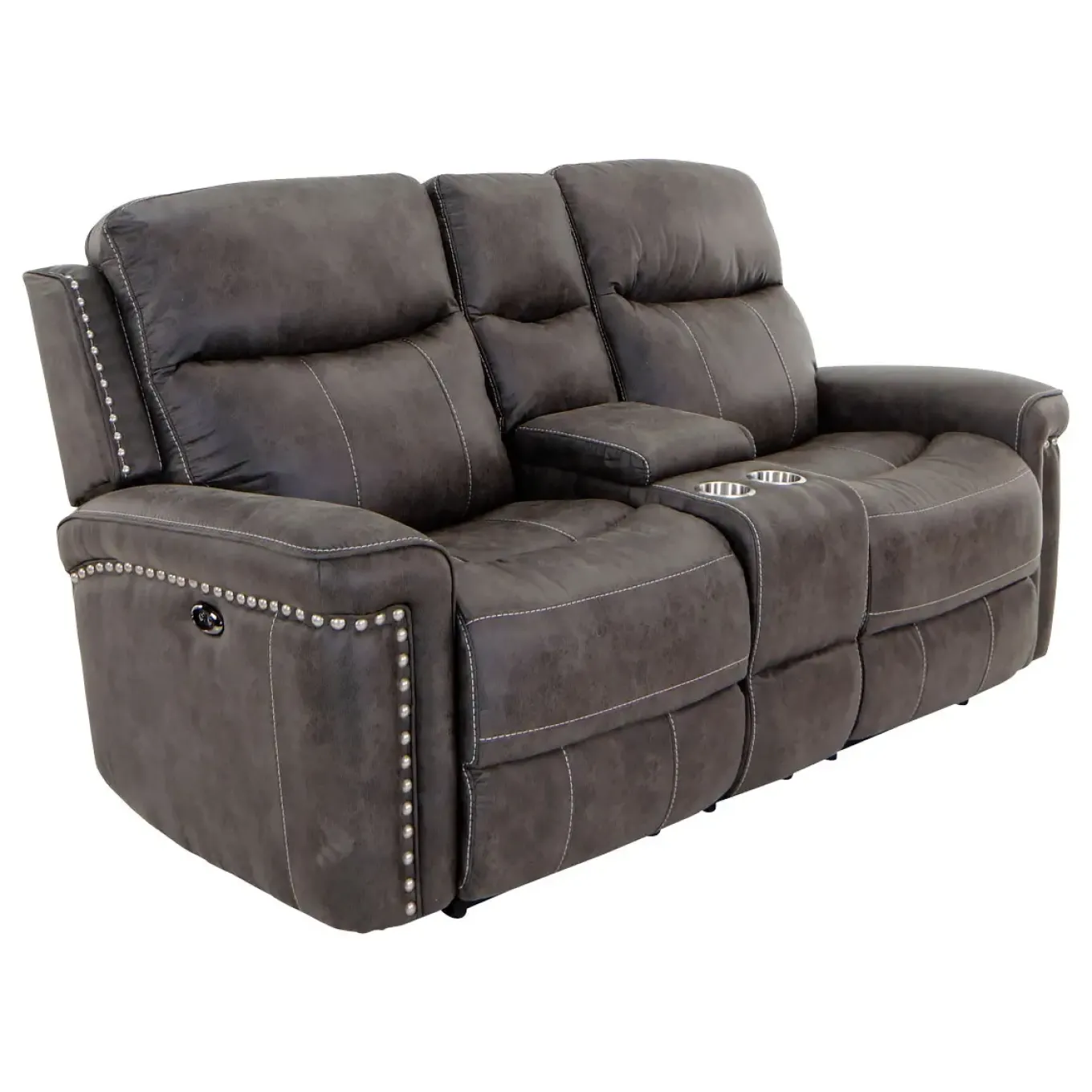 Triplex Power Reclining Living Room Set-Gray