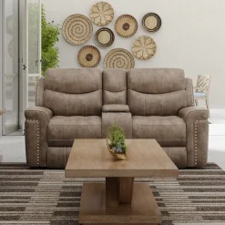 Triplex Reclining Console Loveseat