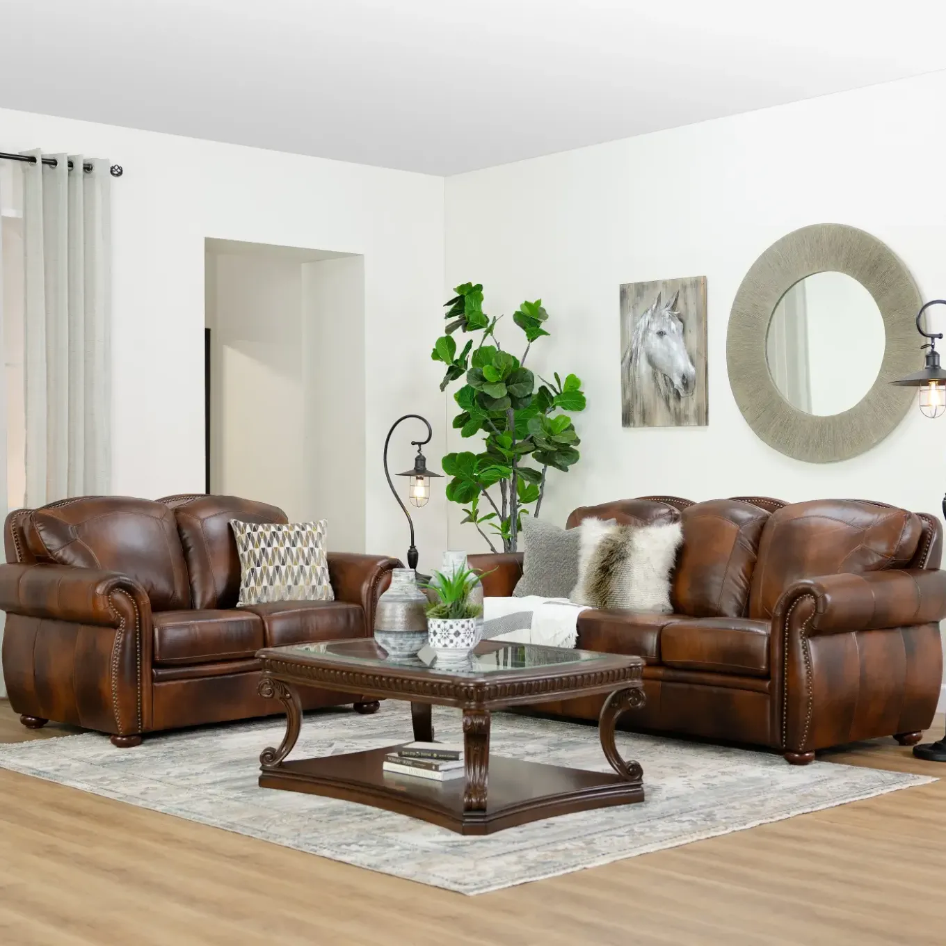 Tuscan Leather Living Room Set