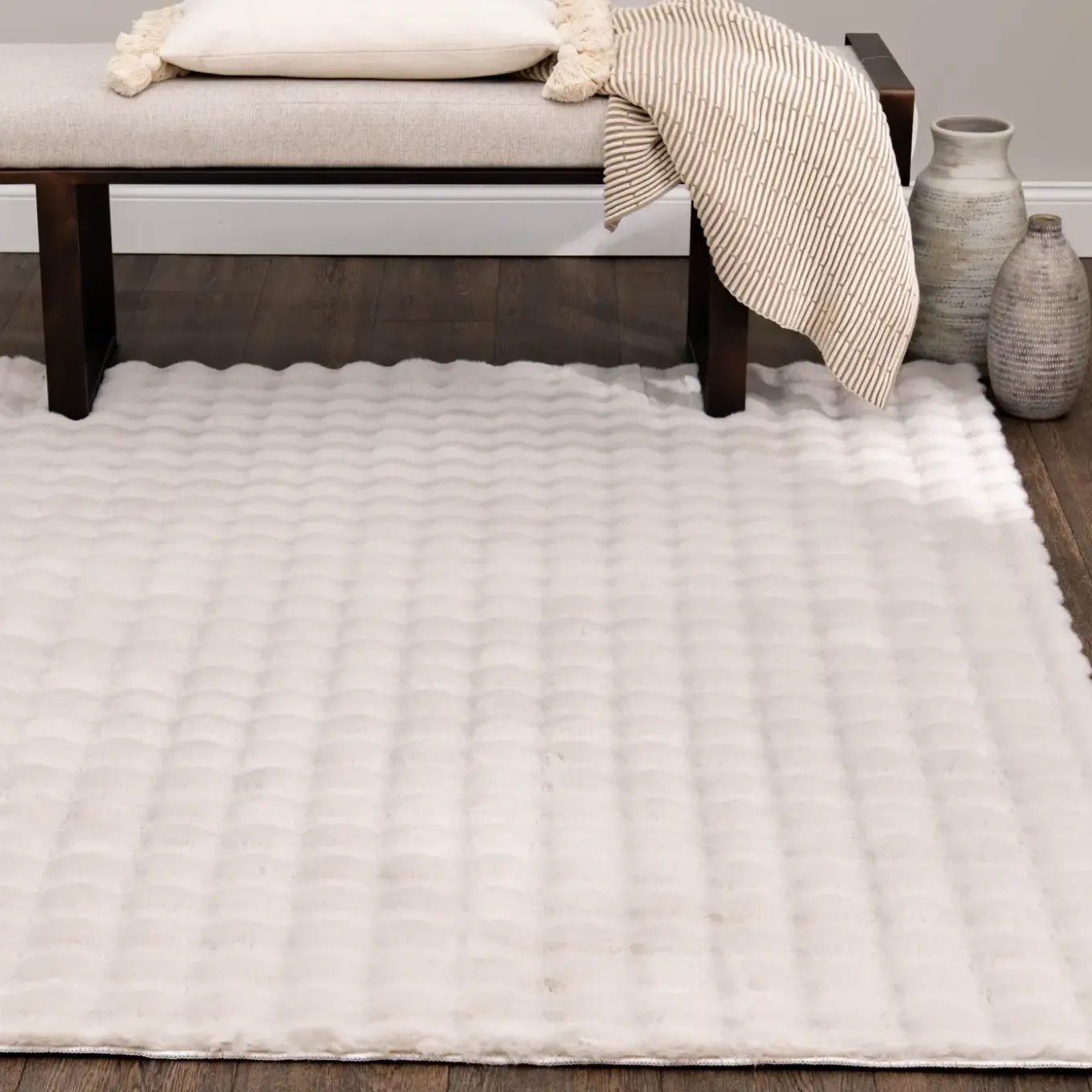 5'x7' Babel Ivory Area Rug with Memory Foam
